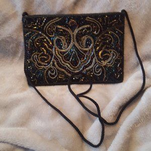 Vintage Black Beaded Bag
